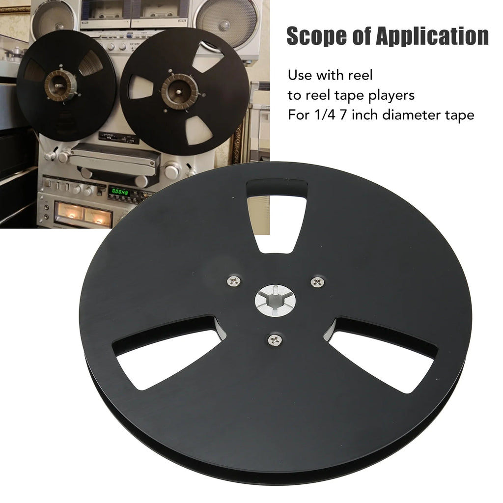 1 4 Empty Tape Reel 3 Holes Aluminum Alloy Open Takeup NAB Black