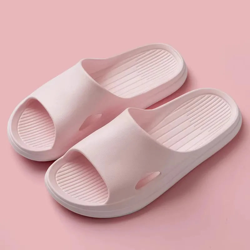 Soft Home Slippers Couple Summer Indoor Skid Proof Bathroom Sandals Zpaxo pink 36-37