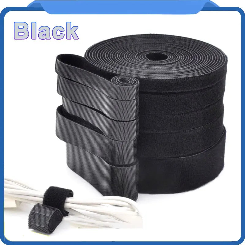5Meter Reusable Fastening Tape Cable Ties Wrap Double Sided Zpaxo Black 5Meters 30mm width
