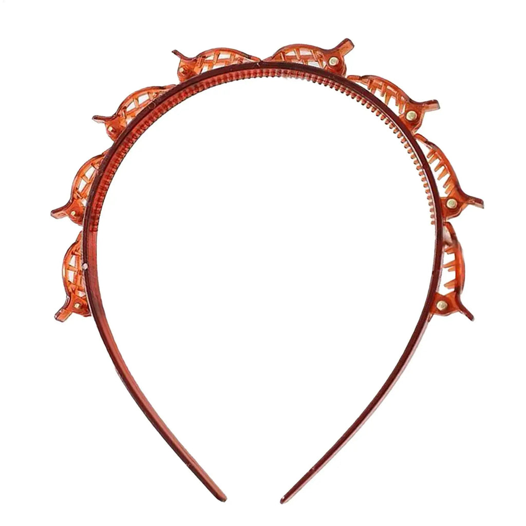 Women's Headband with Clips – Twist Plait & Bang Hair Hoop Clip Headband Zpaxo