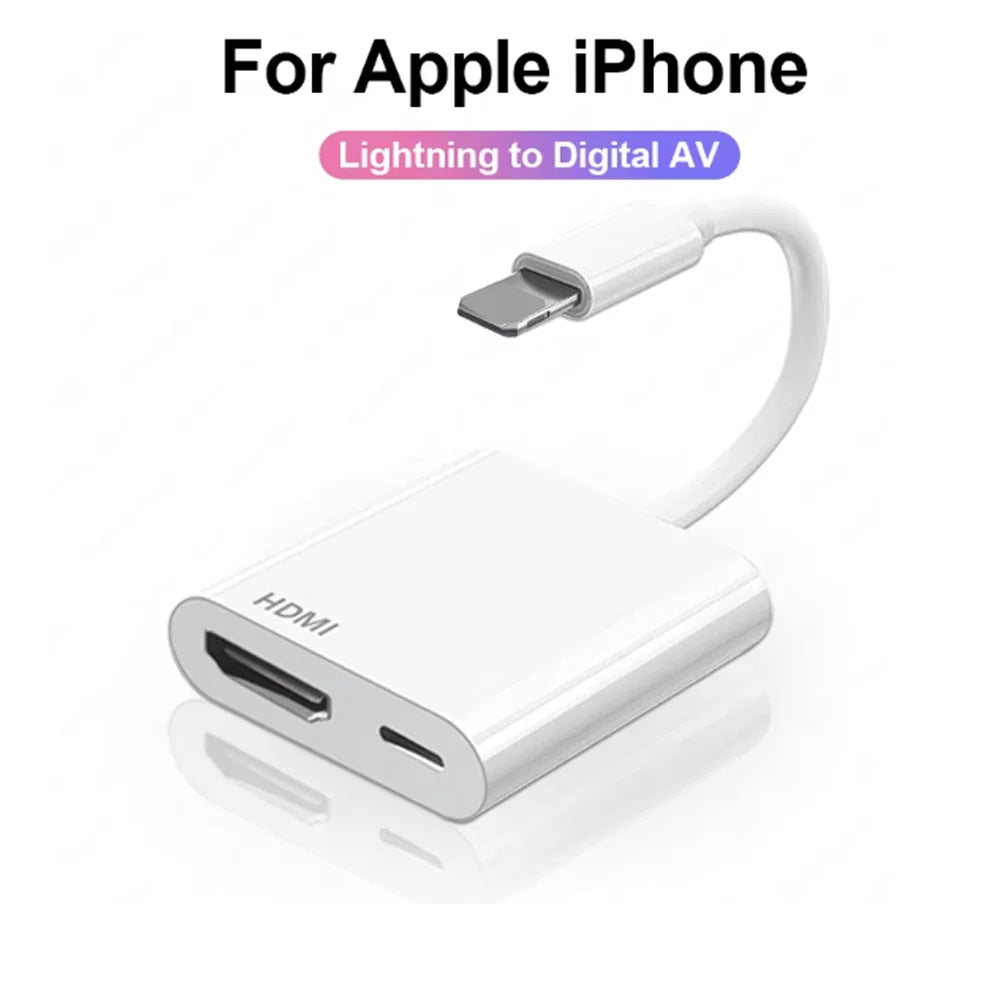 1080P HD HDMI-Compatible Projection Cable Adapter Audio Sync Screen Zpaxo 2-in-1 iPhone HDMI
