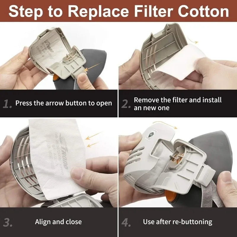 Reusable Half-Face Respirator Mask with Filters | Industrial