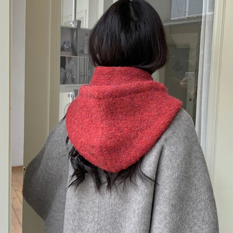 Korean Hat Scarf Women's Autumn Winter Warm Ear Protection Hooded Zpaxo