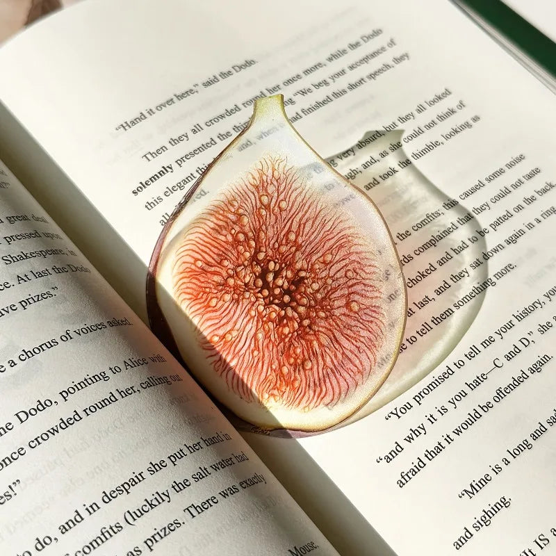 Fruit-shaped Acrylic Bookmark Grap Fig Design Semi-transparent Cute