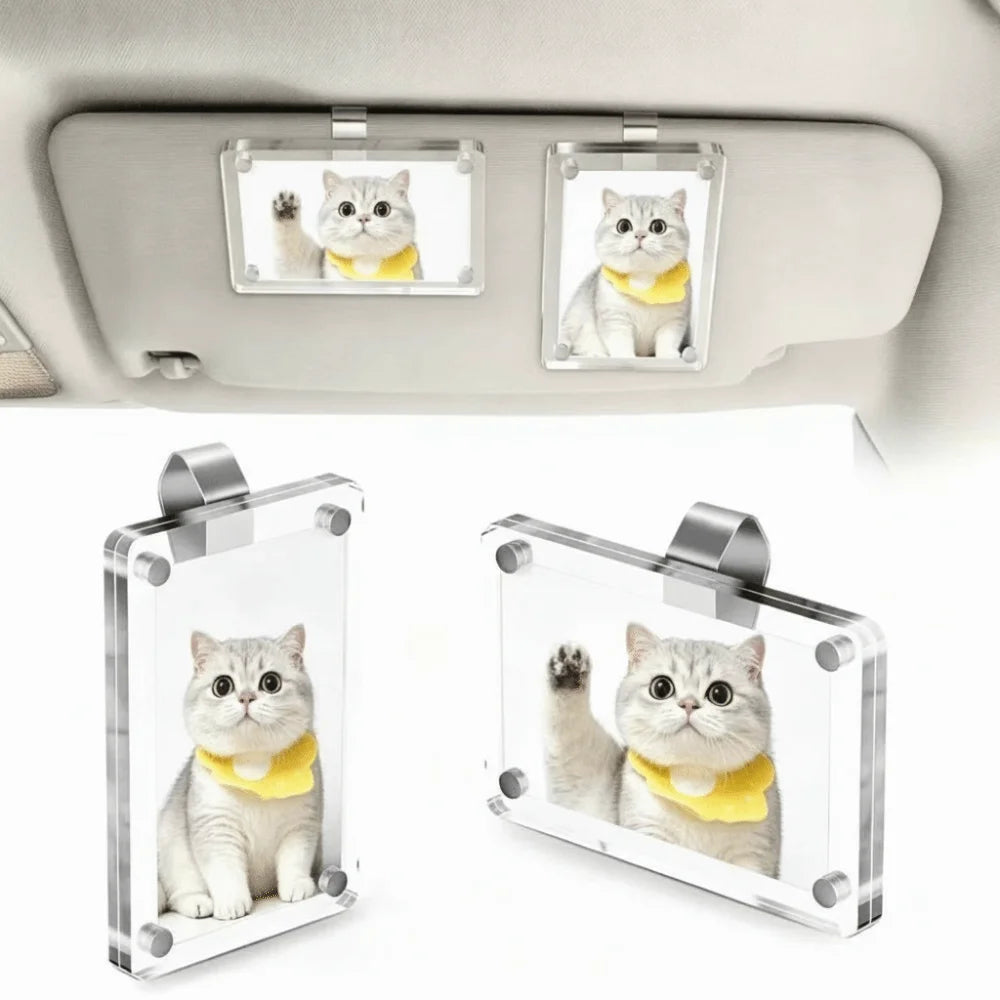 Lightweight Sun Visor Photo Holder UV Protection Transparent Magnetic Zpaxo