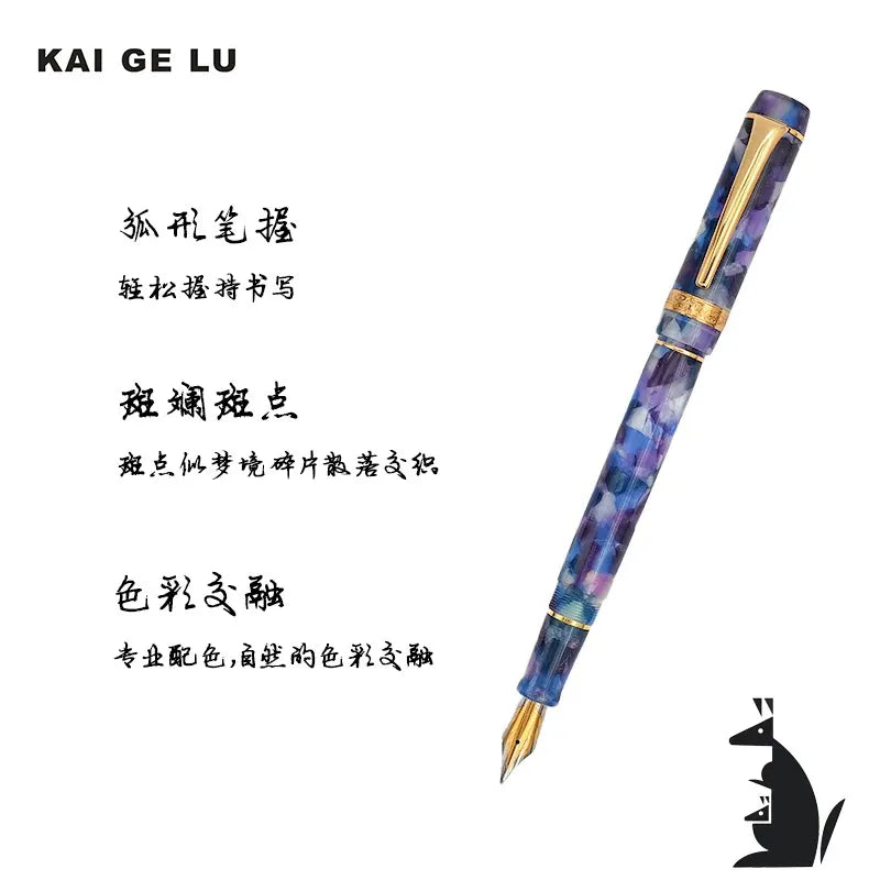 Kai Ge Lu 316 Limited Edition Fountain Pen Fine Tip Stainless Steel Smooth Writing Iridium Office Business EF F M Zpaxo