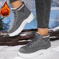 Women Snow Boots Waterproof Platform Sports Ankle Boots Winter Warm High Top Cotton Shoes Fashion Height Increased Boots Women Zpaxo GRAY 36