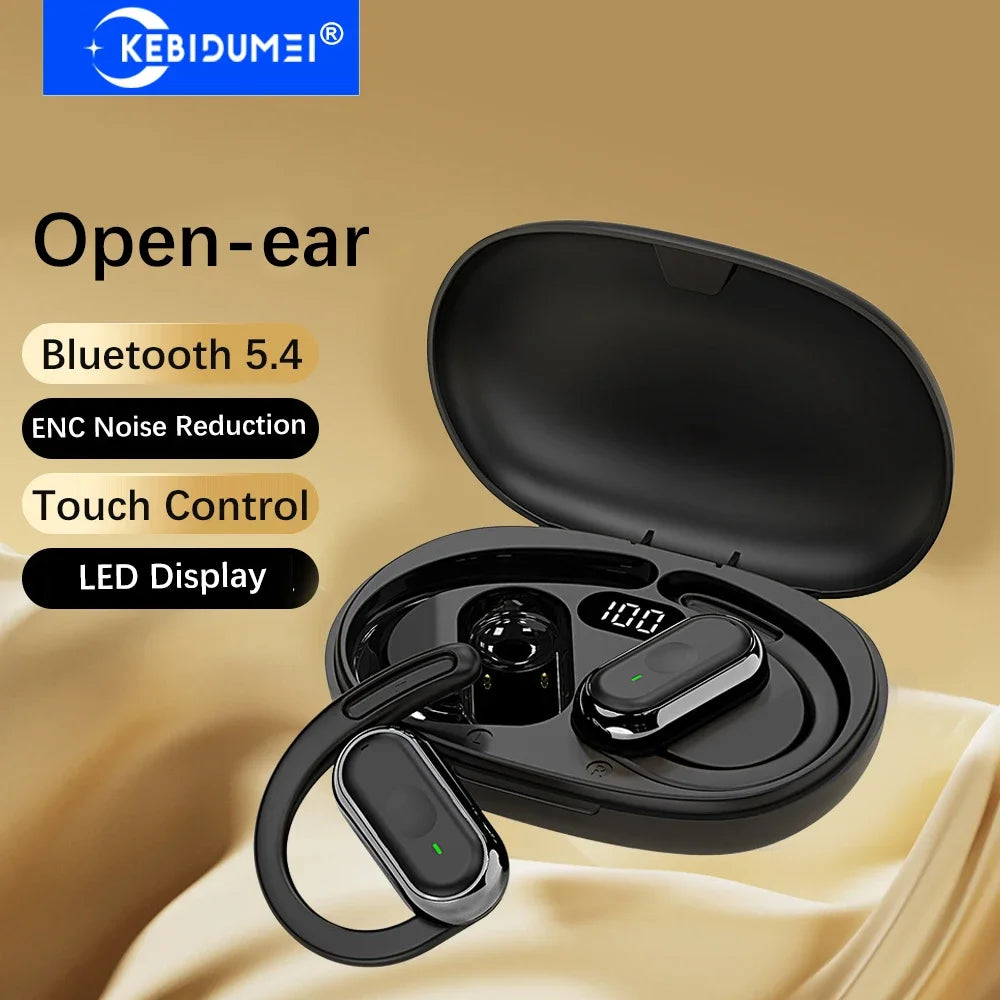 KEBIDUMEI Open-ear Earphones Ear Hook Bluetooth 5 4 Headphones IPX6