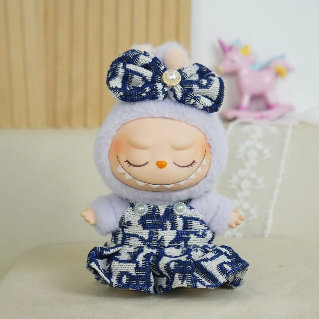 For 15/17cm Labubu V1 V2 Doll Clothing Fashion Hoodie and Pants Set Korean Idol Trendy DIY Doll Clothing Accessories Toy Gift Zpaxo