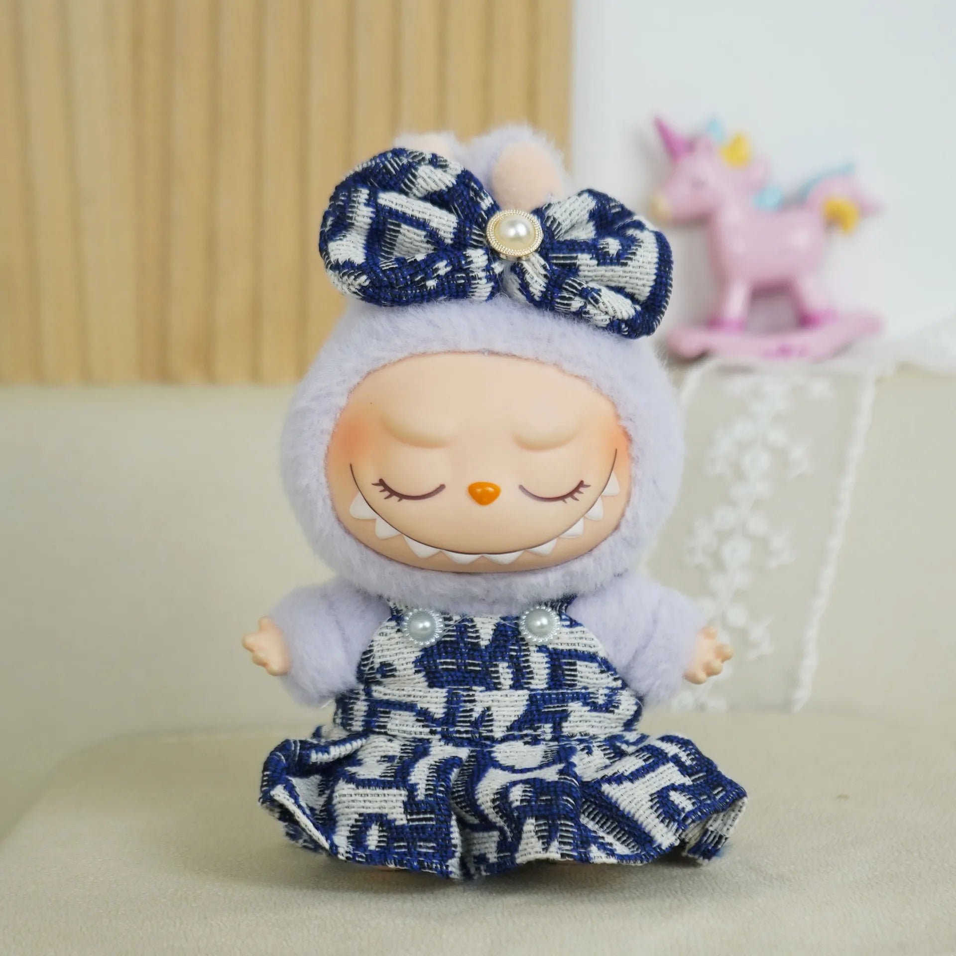 For 15/17cm Labubu V1 V2 Doll Clothing Fashion Hoodie and Pants Set Korean Idol Trendy DIY Doll Clothing Accessories Toy Gift Zpaxo