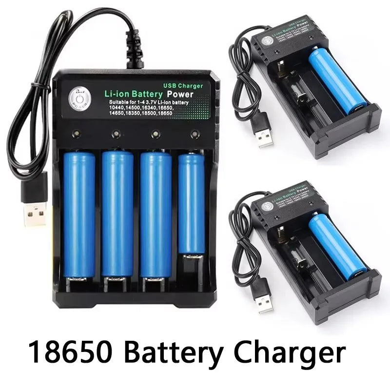18650 Li-Ion USB Battery Charger – 2 & 4 Slot Smart Charger
