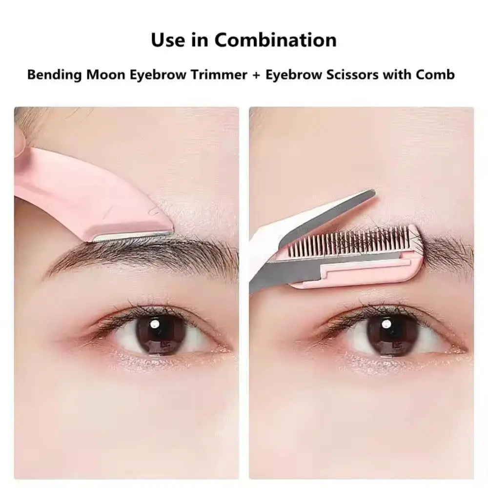 with Comb Eyebrow Trimmer Stainless Steel Multifounction Eyebrow Trimming Scissors Ultra-Smooth Brow Trimmer Makeup Tool Zpaxo