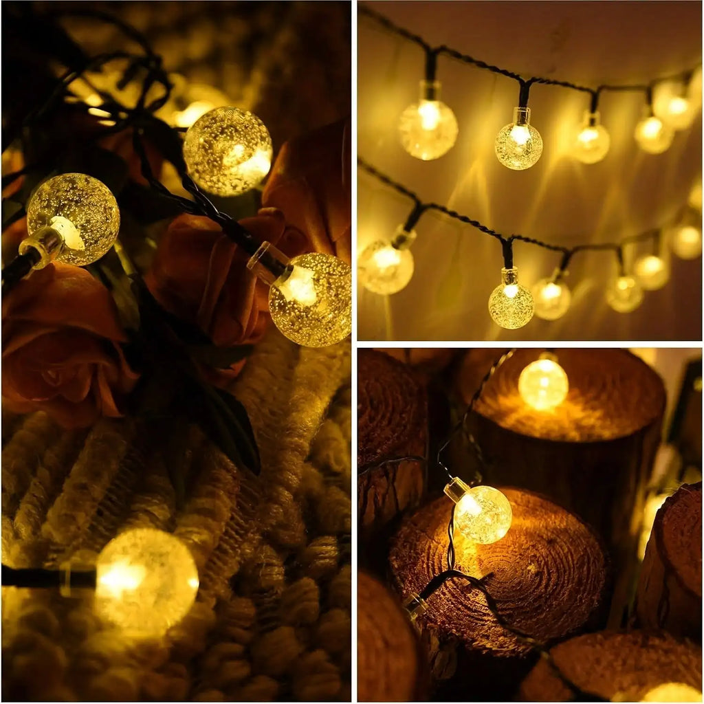 5m 7m 12m Warm Light Solar Bubble Lamp Outdoor Decorative Lights