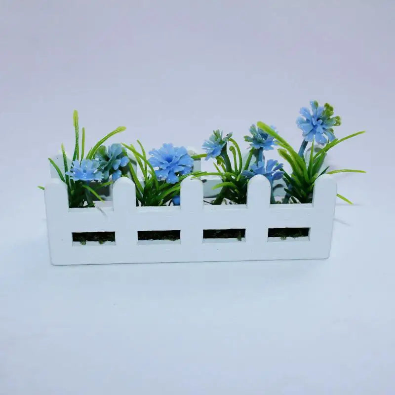 Dolls House Micro Landscape Ornament 1 12th Scale Simulation Flower Zpaxo Blue