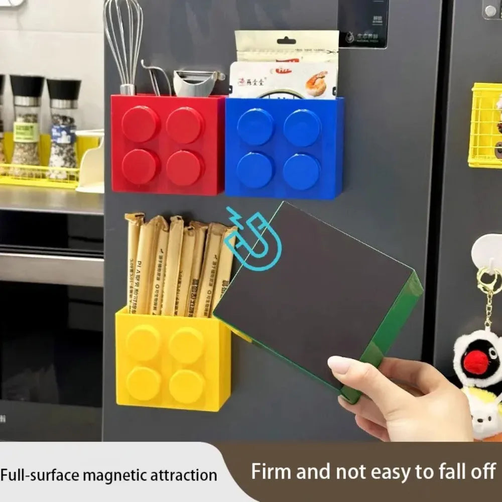 Magnetic Fridge Side Storage Rack – Kitchen Wrap & Straw Holder