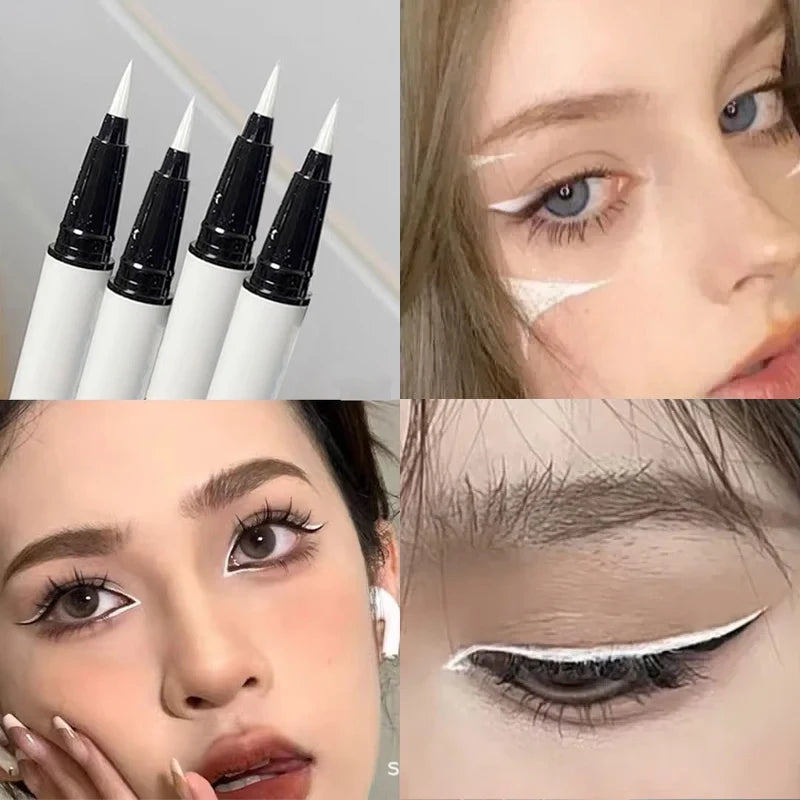 Ultra-thin Matte White Eyeliner Liquid Pen Waterproof Sweat-proof