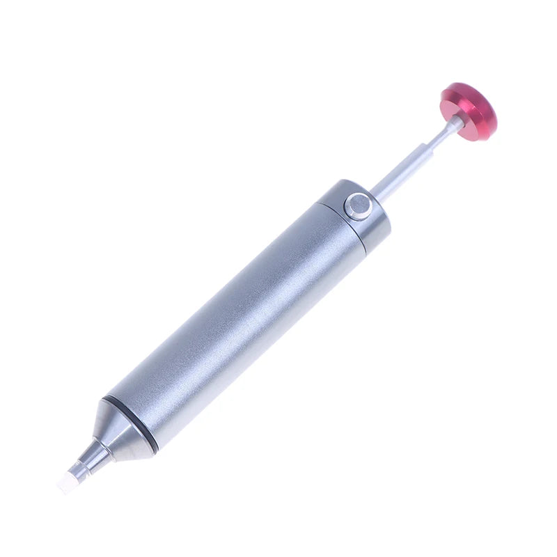 1Pc Aluminum Desoldering Pump Soldering Sucker Pen Powerful Vacuum Iron Welding Repair Tool For Electronic Component Zpaxo Gray