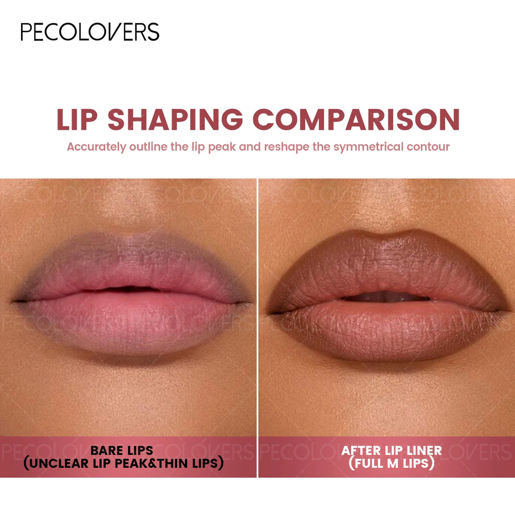 1PC 24-Hour Waterproof Lip Liner Pencil - Long-Lasting Matte Lip Outline, Auto-Twist Tube for Application,Suitable for Beginners Zpaxo
