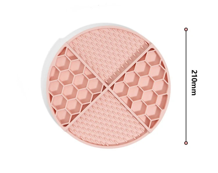 Honeycomb pet slow food bowl pet utensil slow food pad dog suction cup silicone licking pad anti choking slow dog licking pad Zpaxo