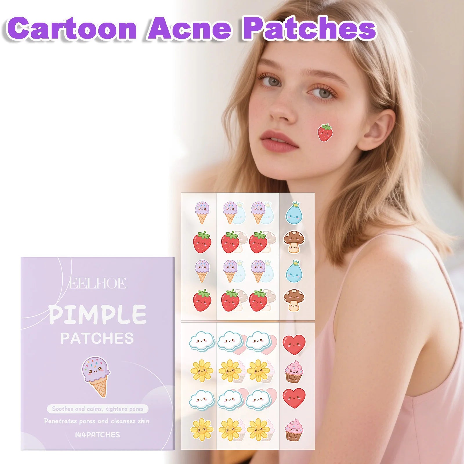 144pcs Salicylic Acid Hydrocolloid Acne Patches – Invisible Pimple Patch Acne Pimple Patches Zpaxo