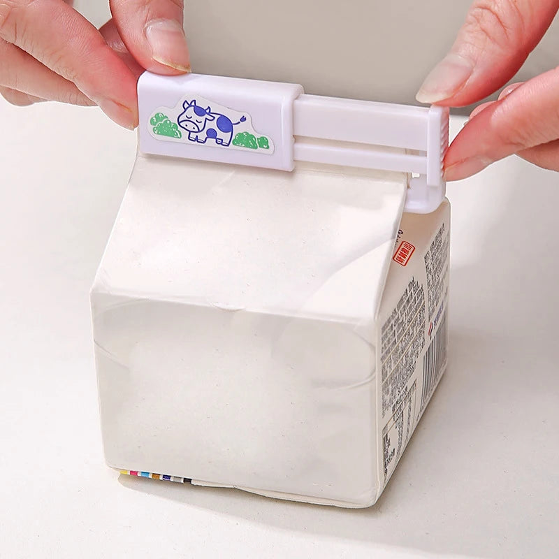 2pcs/pack Milk Sealing Clip Japanese Milk Carton Closure Clip Retractable Drink Box Snack Bag Fresh-keeping Clip Zpaxo