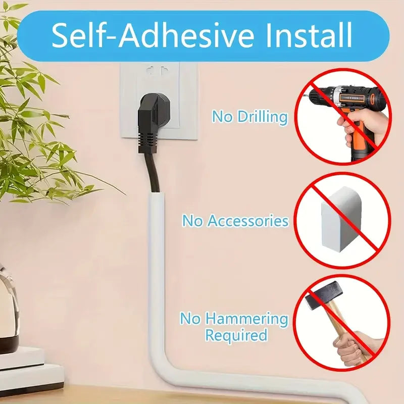 1roll Self-adhesive Cable Management Flexible Raceway Duct Hide Wires