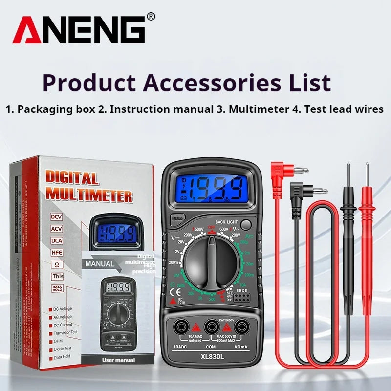 ANENG XL830L Digital Multimeter Smart Voltage AC DC Resistance