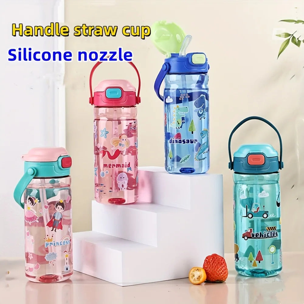 18.6 oz Cute Portable Kettle with Straw, 550ml Large Capacity Leak-Proof Drinking Cup for Outdoor Sports, Travel & Cam Zpaxo