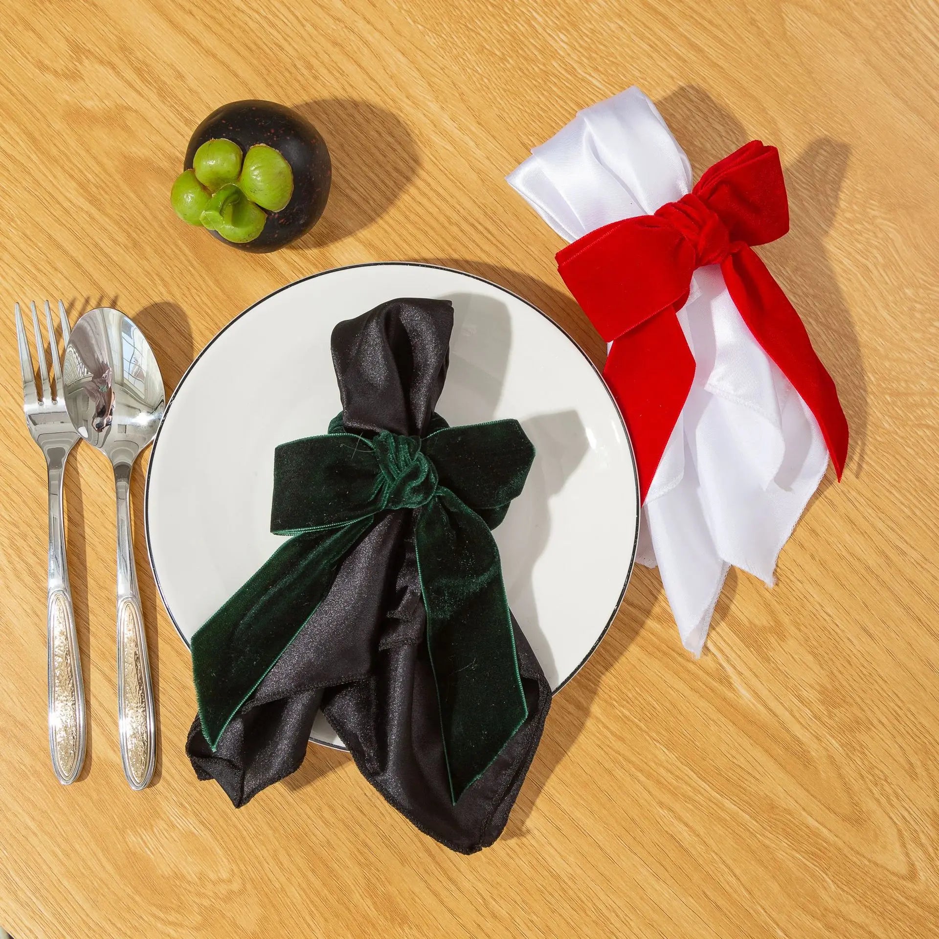 Formal Satin Napkin Holders Bow Tie Design Wedding Tables Christmas
