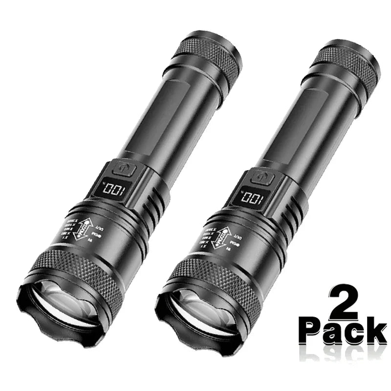 Super Bright Rechargeable LED Flashlight – Waterproof Tactical Torch