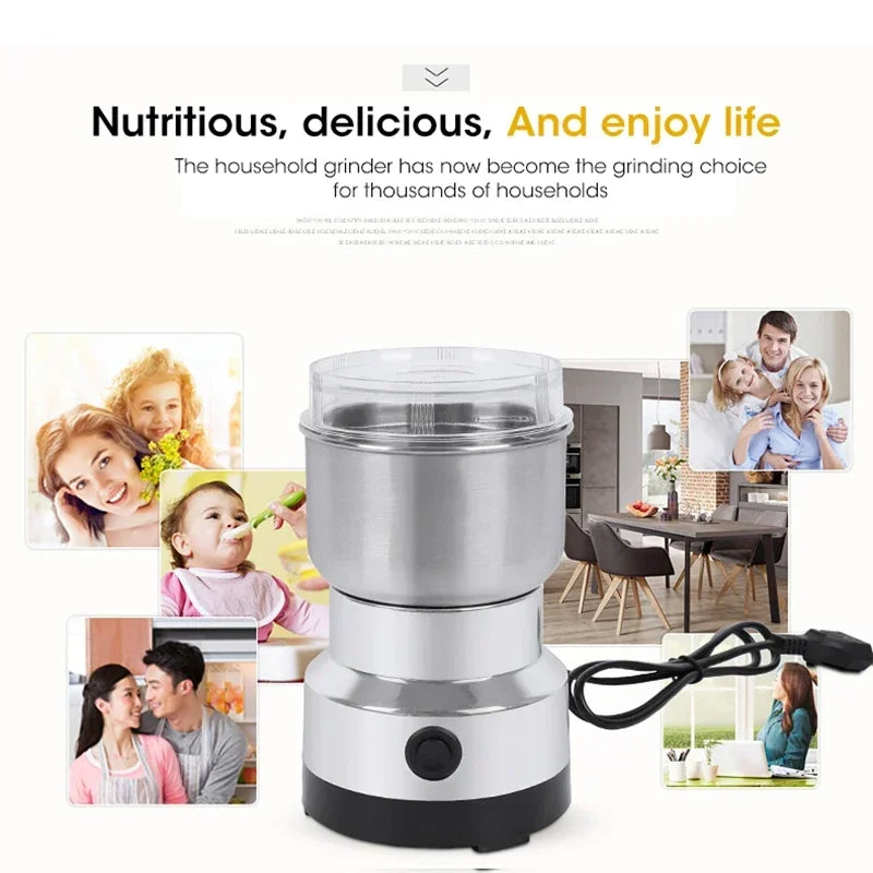 Mini Electric Grinder 300ml Ultrafine Pulverizer for Baby Food Coffee Spice Pepper Grain Mill with 2/4 Blades for Household Use Zpaxo