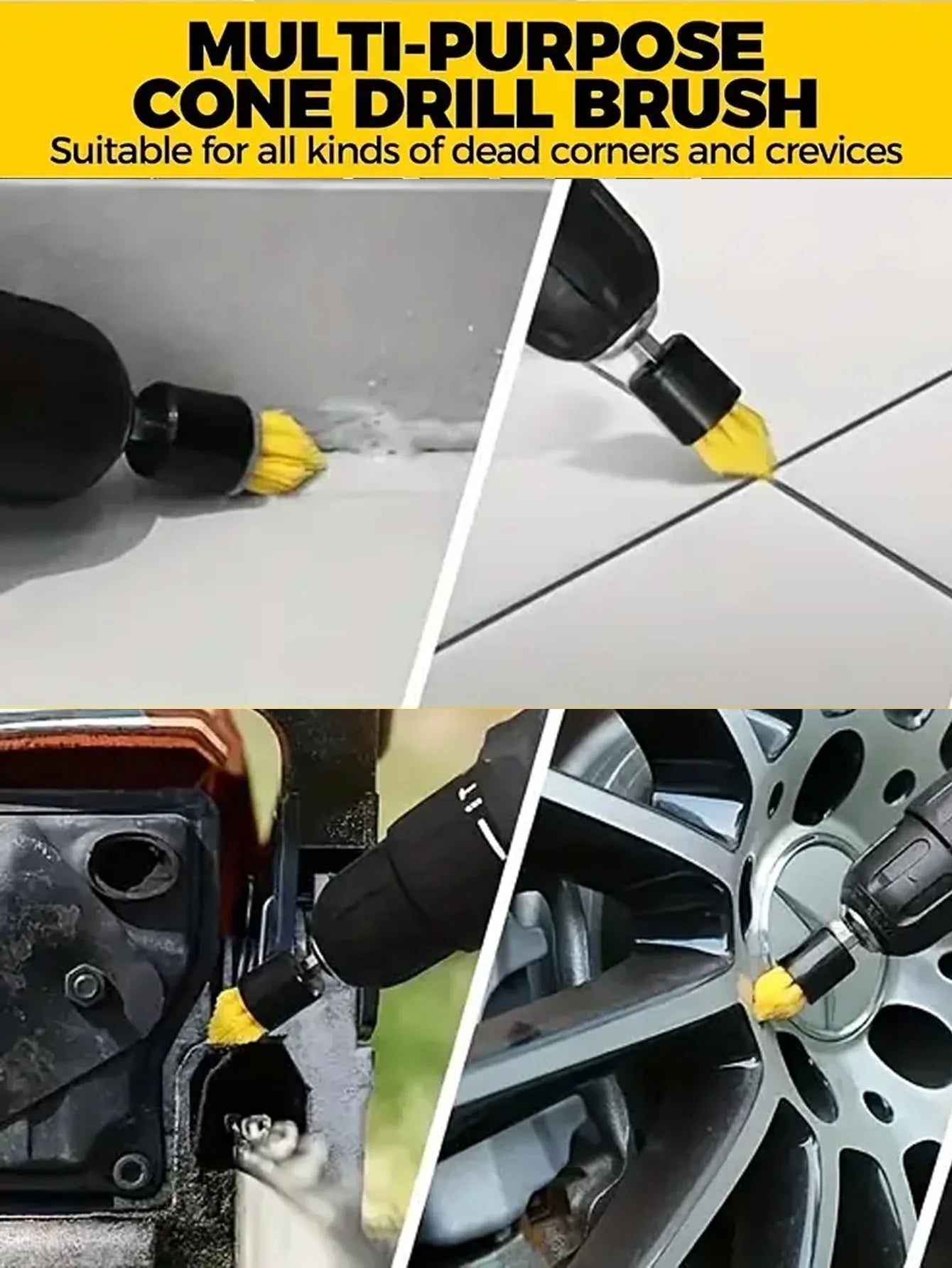7PCS Car Cleaning Electric Drill Brush Head Set Electric Brush Kitchen Bathroom Cleaning Kits Household Toilet Cleaning Tools Zpaxo