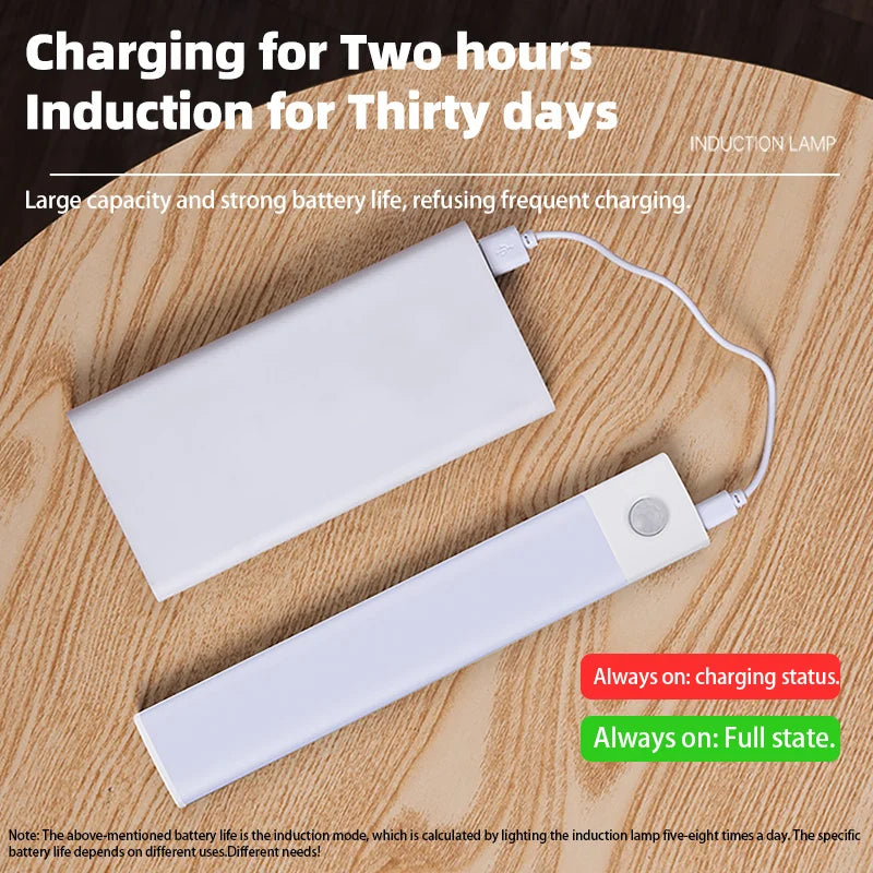 Motion Sensor LED Under Cabinet Light, Ultra Thin Wireless USB Rechargeable Closet Wardrobe Lamp for Kitchen Bedroom Indoor Zpaxo