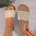 Women's Vintage Hollow Out Fish Mouth Open Toe Comfortable Slippers Zpaxo Beige 36