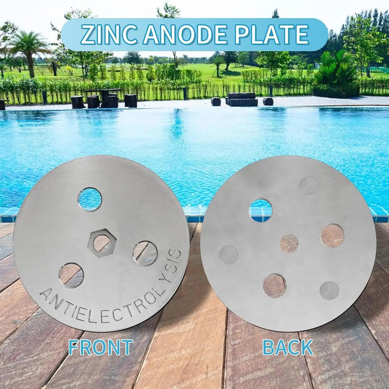 Zinc Anode Saltwater Pool Anti-electrolysis Plate Bolt Internal