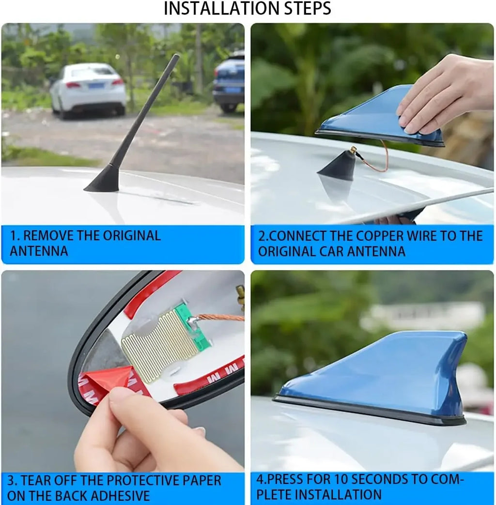 Shark Fin Antenna Cover – Carbon Fiber Look, Universal Fit