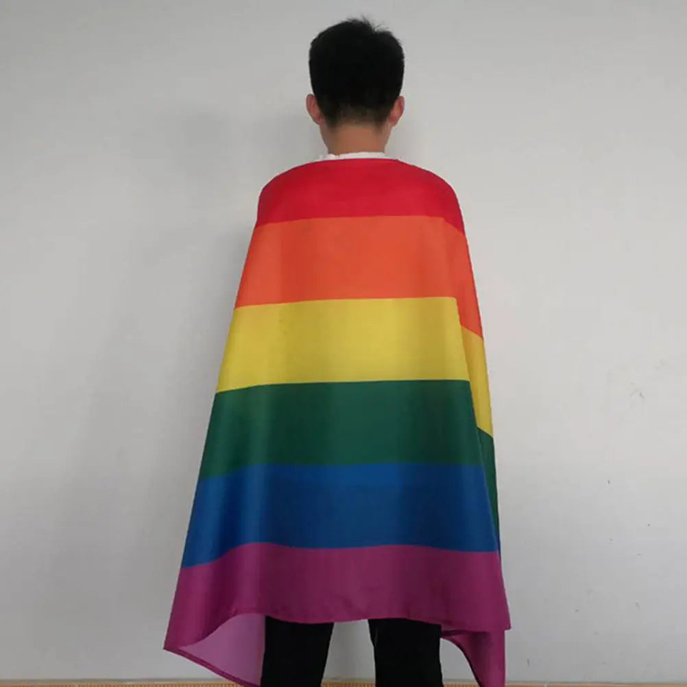Polyester Cape Cloak Easy Wear Bright Rainbow Design Pride Parades Zpaxo