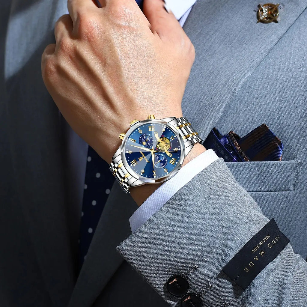 POEDAGAR Luxury Original Men Watch Waterproof Luminous Chronograph Man Wristwatch Stainless Steel Quartz Top Men's Watches Reloj Zpaxo