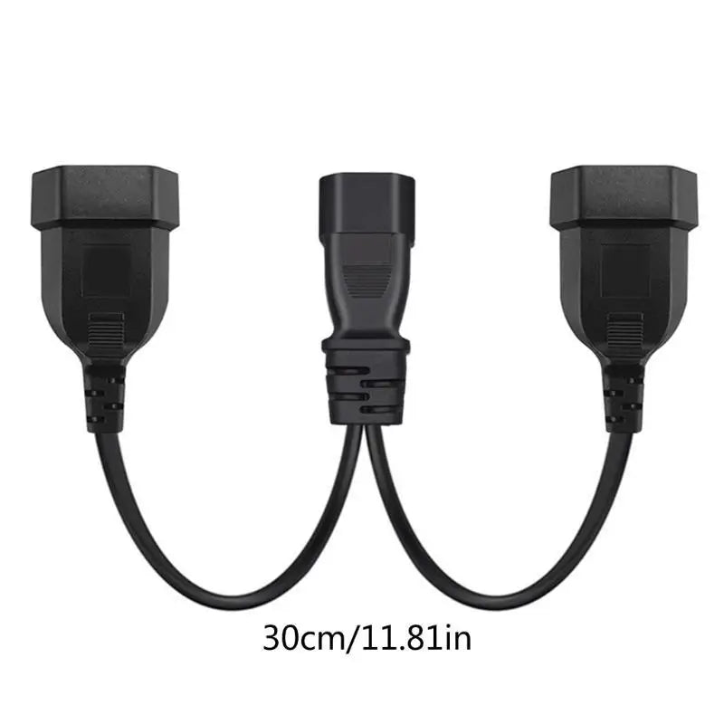 652F 3Pin C14 Double EU4 Connectors Adapter Cord Male Plug Female Zpaxo