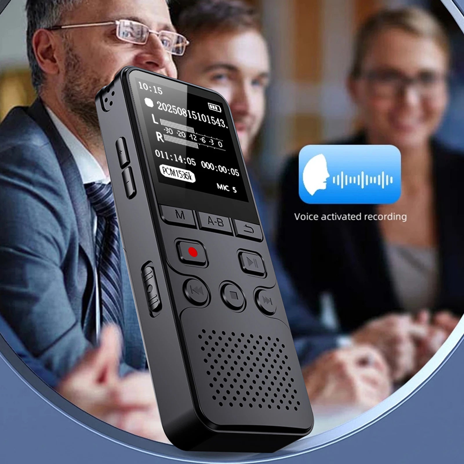 Digital Voice Recorder Sound Recording Device with 1.4 Inch TFT Screen Dual Microphone for Lectures Meetings Classes Interviews Zpaxo