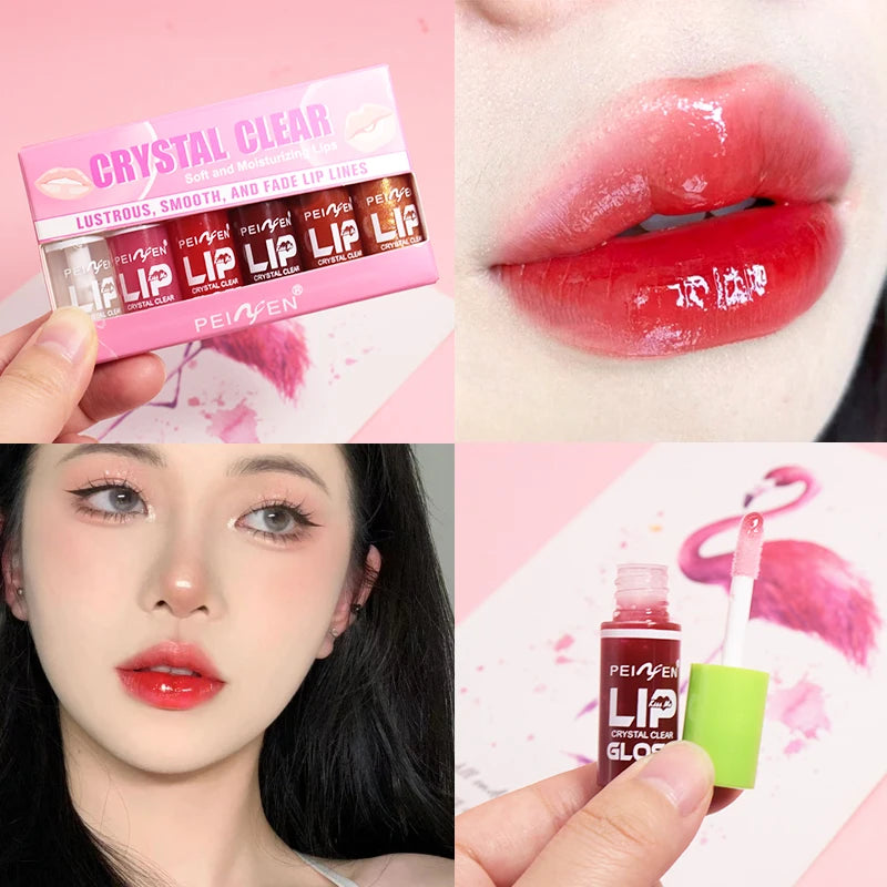 6-color Lip Gloss Waterproof Durable Non Greasy Easy Beginner Friendly