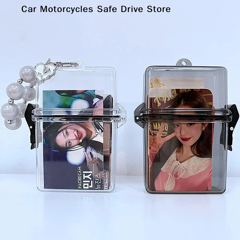 CMTransparent Storage Box Rope Waterproof Square Photocard Holder