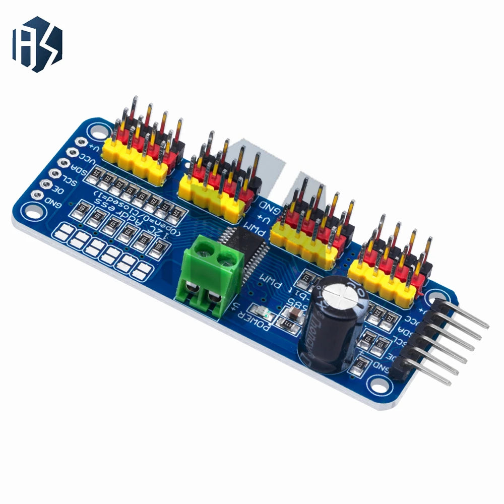 PCA9685 16-Channel 12-bit PWM Servo Driver Board with I2C Interface - Servo Shield Module for Arduino Zpaxo
