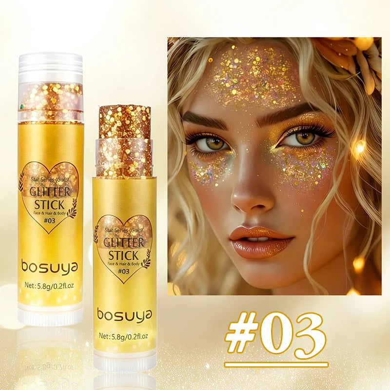 Sparkling Sequins Glitter Gel Stick Pearl Sequin Face Body Cosmetic