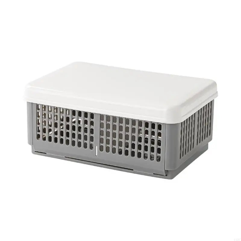 Stackable Storage Container Ventilated Lid for Freshing Easy Fold Outdoor Activities Sturdy Kitchen Organizers Zpaxo for grey CN
