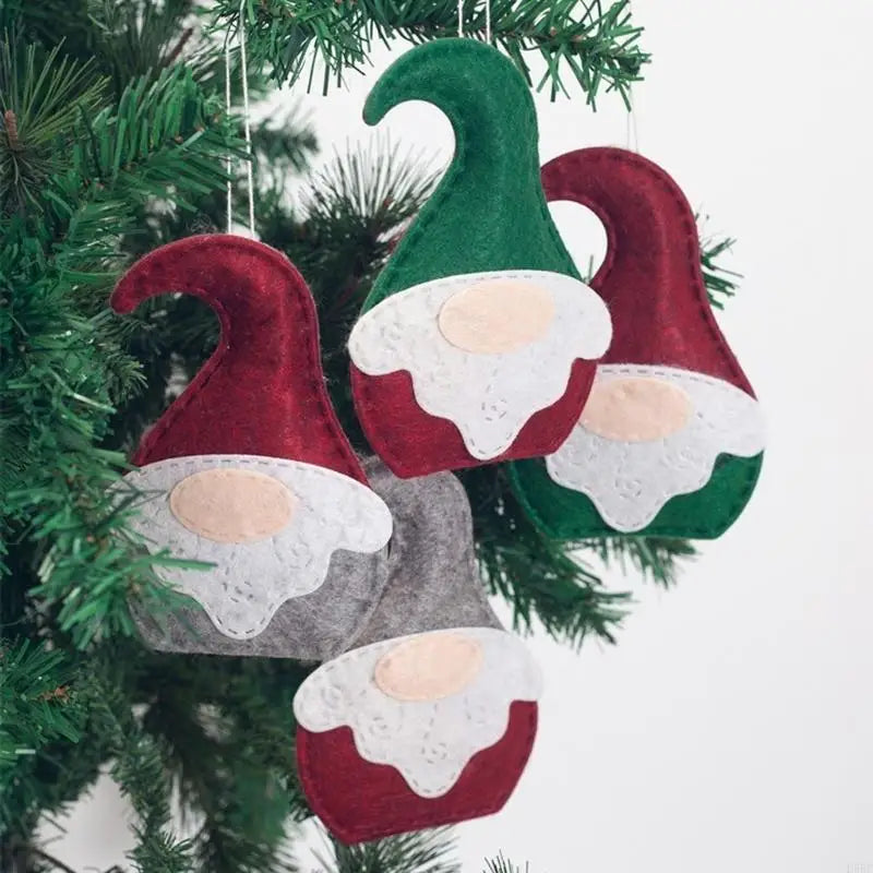 Christmas Tree Fabric Ornament Cartoon Santa Snowman Reindeer Hanging