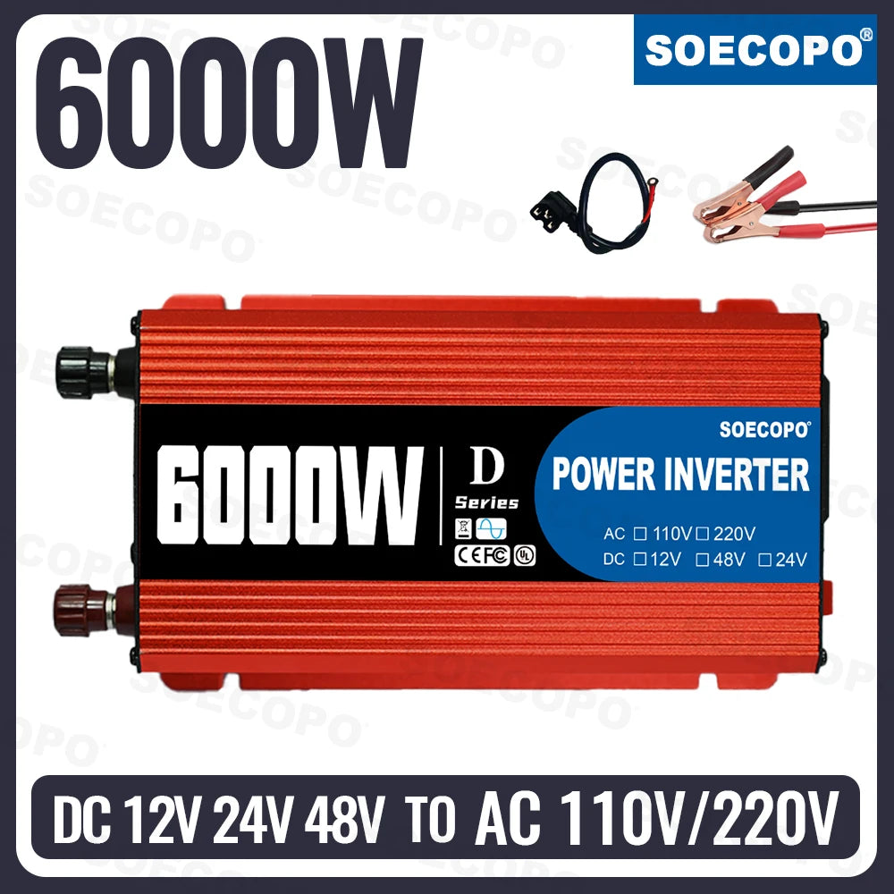 Ultra 6000W Smart Inverter Universal 12V 24V 48V Input 110V 220V