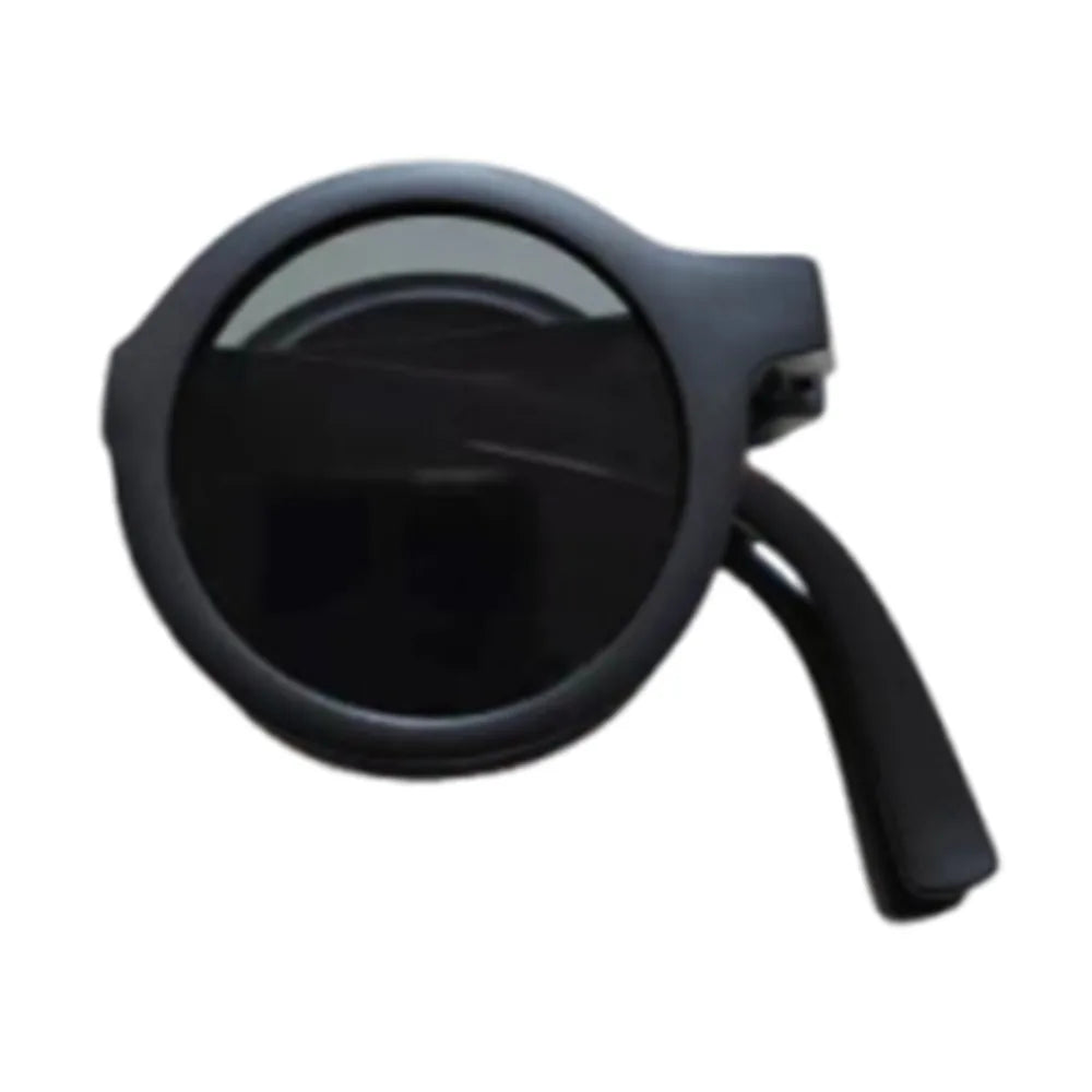 Candy Colored Children's Sunglasses Foldable Design Macaron Colored Macaron Colored Glasses Round Frame Sun Protection Zpaxo Black