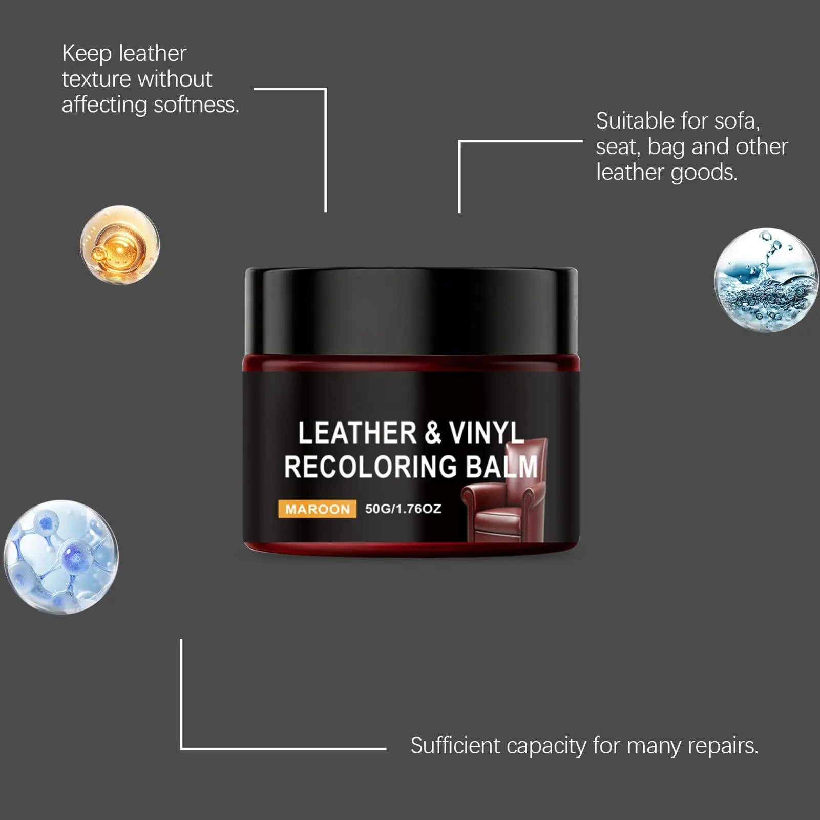 Leather Restoration Cream Claret Conditioner Handbag Care Car