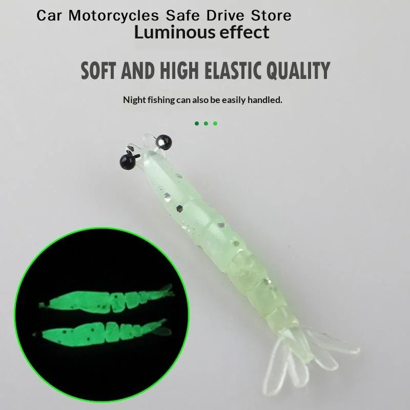 CM20PCS Mini Colored Soft Worm Shrimp Fishing Lure Artificial Baits